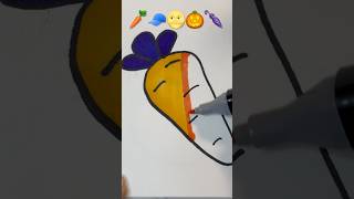 Satisfying coloring Art 🥕🧢🌝🎃🌂 satisfying artandcraft coloring drawing relaxing colors [upl. by Annaohj753]