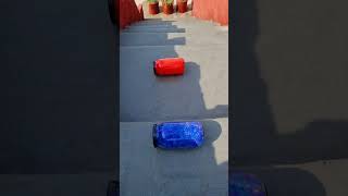 Blue vs Red Breaking glass bottles  Crushing Crunchy amp soft things shorts asmr satisfying [upl. by Towroy]