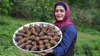 STUFFED EGGPLANT PICKLES  An Interesting and Yummy Torshi  Rural Cuisine [upl. by Strohl648]