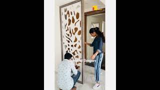 Interior  MDF Jali Design Installation short interiordesign pune [upl. by Heddie540]