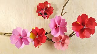 Chinese New Year Decoration Ideas  CNY DIY  Red Packet Flower  Origami Cherry Blossom [upl. by Tnilf]