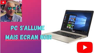 COMMENT RESOUDRE LE PROBLEMEPC SALLUME MAIS ECRAN NOIR [upl. by Enytsirhc]