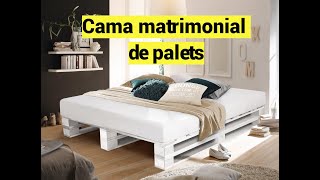 Cama de palets 1 plaza y media Cama de pallets 2 plazas Cama balinesa palets [upl. by Seuqramed]