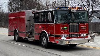 Streamwood Fire department engine 31 spare and ambulance 32 responding [upl. by Ardnoyek]