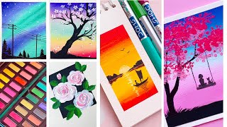 20 Amazing painting ideas with watercolor and acrylic [upl. by Asinet962]