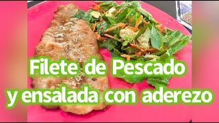 FILETE DE PESCADO CON ENSALADA 🐟🥗 [upl. by Akemyt]