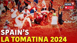 La Tomatina 2024 Live  Spain News LIVE Today  Spains Live La Tomatina Festival  N18G  News18 [upl. by Wittie665]