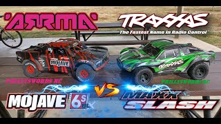 Arrma Mojave 6s vs Traxxas Maxx Slash 6s Round2 [upl. by Ydderf]