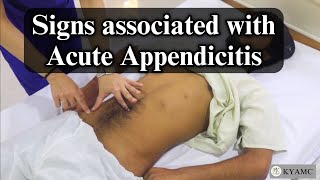 Signs associated with Acute Appendicits  Standardized Clinical Examination Videos  KYAMC [upl. by Alo898]