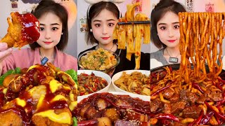 ASMR MUKBANG EATING CHALLENGE  FRIED CHICKEN BEEF NOODLES PORK CURRY RICE 🍚 SPICY FOOD CHALLENGE [upl. by Kissie300]