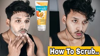 How To Use Face Scrub  Everyuth Scrub  How To Exfoliate Your Skin [upl. by Aimek142]