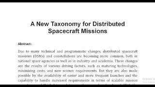 A New Taxonomy for Distributed Spacecraft Missions [upl. by Pippo]