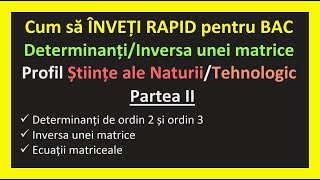 Cum sa iei bacul la mate determinant ordin 2 3 inversa unei matrice ecuatiiInvata Matematica Usor [upl. by Willmert]