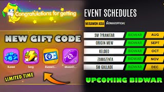 UPCOMING BIDWAR SCHEDULE amp NEW GIFT CODE IN MEGAMON ASIA [upl. by Greyso872]