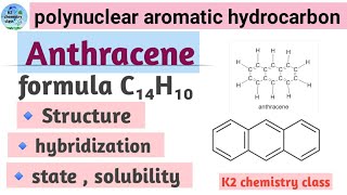 Anthracenepolynuclear aromatic hydrocarbonsstructureformulahybridization ll by Khushaboo yadav [upl. by Atinram]