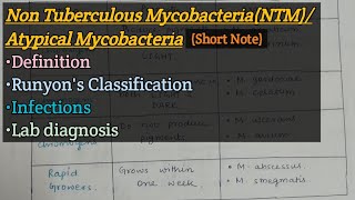 Non Tuberculous Mycobacteria NTM  Definition  Runyon classification  Infections  Lab diagnosis [upl. by Astraea]