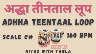 Adhha Teentaal Loop 16 Beats  C Kali 1  160 BPM  Teentaal Punjabi Theka teentaal tablaloops [upl. by Ikuy]