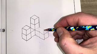 Stackable Cubes with Negative Space on Isometric Graph Paper [upl. by Redle]