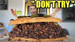 WORLDS BIGGEST BBQ SANDWICH CHALLENGE Unbeaten  The ULTIMATE TEXAS BBQ BRISKET SANDWICH Mukbang [upl. by Gilchrist736]