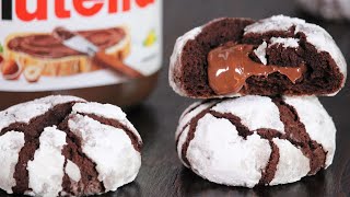 Chocolate Nutella Crinkle Cookies  How Tasty Channel [upl. by Callan]