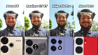 Poco F6 vs Realme GT 6T vs Moto Edge 50 Pro vs iQOO Neo 9 Pro 📸 Camera Review and Comparison [upl. by Celie521]