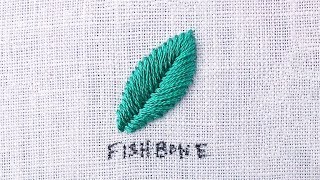 Embroider Leaves with the Fishbone Stitch [upl. by Atirec]