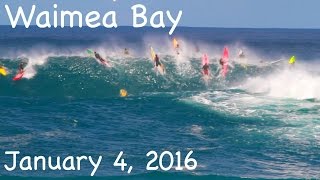 Waimea Bay Big Wave Surfing January 4 2016  LookIntoHawaiicom [upl. by Lehsreh704]