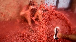 Spain Tomatina festival [upl. by Arocahs]