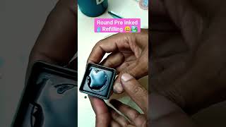 how to Refill 💧 round pre inked Stamp easily 😊 inkrefill inkstamp shortsviral [upl. by Nrol]