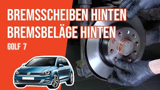 Wie Golf 7 Bremsscheiben hinten Bremsbeläge hinten wechseln 🚗 [upl. by Aicilav773]