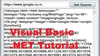 Visual Basic NET Tutorial 56  Get Source Code From Website using VBNET [upl. by Ahkos]