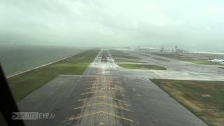 PilotsEYEtv  Hong Kong Approach quotHKG Typhoon warningquot  CC 24 languages [upl. by Hayse]