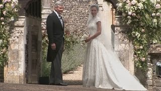 Pippa Middleton arrives at church for her wedding [upl. by Onaicram]