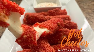 Flamin Hot Cheetos 🔥 Mozzarella Sticks Appetizers [upl. by Fafa]