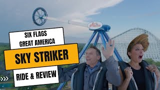 SKY STRIKER Full Ride amp Review  Six Flags Great America new pendulum ride 2024 [upl. by Ynattirb]