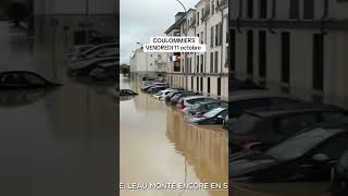 Historic flooding in Coulommiers news flooding flood flashflood neiperte [upl. by Ellesij]