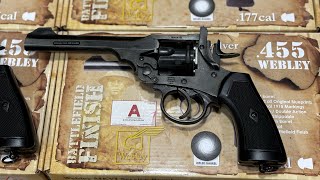 Webley MKVI 6 Inch CO2 Pellet Air Revolver  Battlefield Finish back in stock [upl. by Sawyer114]