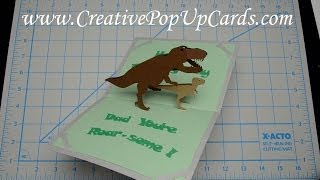 Fathers Day Dinosaur Pop Up Card Tutorial [upl. by Etnemelc]