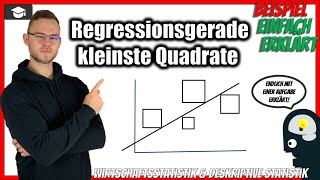 Regressionsgerade kleinste Quadrate an einem Beispiel erklärt [upl. by Ynnaffit]