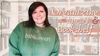 organizing my library amp bookshelf tour ✨ [upl. by Freytag]