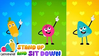 Stand Up Sit Down  Exercise Song for Preschool Kids  English Action Songs amp Rhymes [upl. by Mrots33]