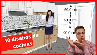 10 diseños de cocinas con MEDIDAS [upl. by Cohleen]