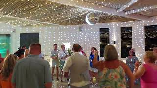 Wedding party with fairy lights and mirrorball at Pyrgos restaurant [upl. by Erialb]