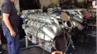 Isotta Frachini 1000hp marine engine drop in 1999 700hrs on them [upl. by Shafer]