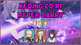 KEQING HYPER CARRY Triple Crowned C0 R1  Damage Showcase  Genshin Impact [upl. by Kopp811]