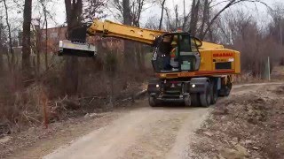 BTE MULCHER ON GRADALL XL4100 03 [upl. by Atnoed]