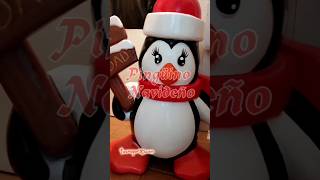 Pingüino gigante con letrero de feliz Navidad muñeco 3d navidad estatua tecnopor decoracion [upl. by Vola885]