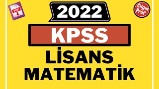 31 Temmuz 2022 KPSS LİSANS MATEMATİK PDF  2022 KPSS Matematik Soru Çözümleri [upl. by Anir877]