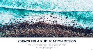 2019 20 FBLA Publication Design [upl. by Adamson]