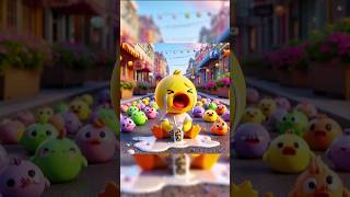 cute duckling chased by colorful boba monstercartoon littleducks cute ducklinglu birds duck [upl. by Edwina]